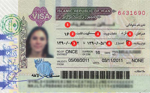 (Visa Iran, January 2018)