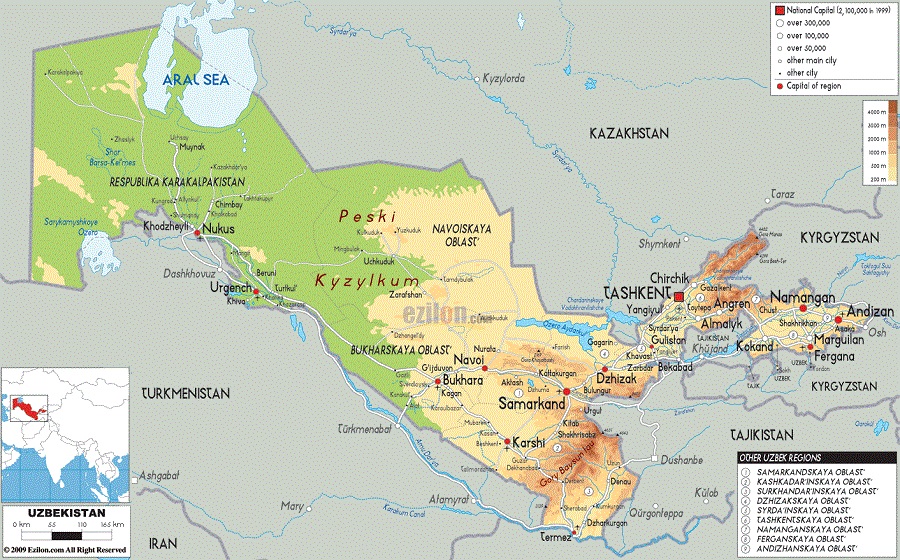 ازبکستان پرجمعیت‌ترین کشور منطقه آسیای میانه است