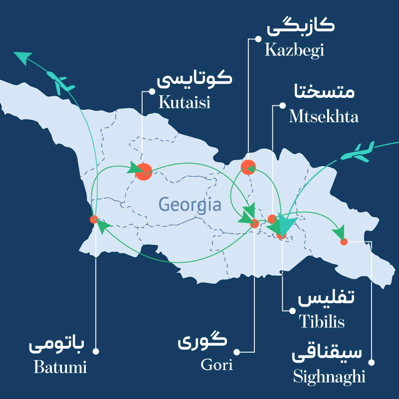 نقشه تور گرجستان