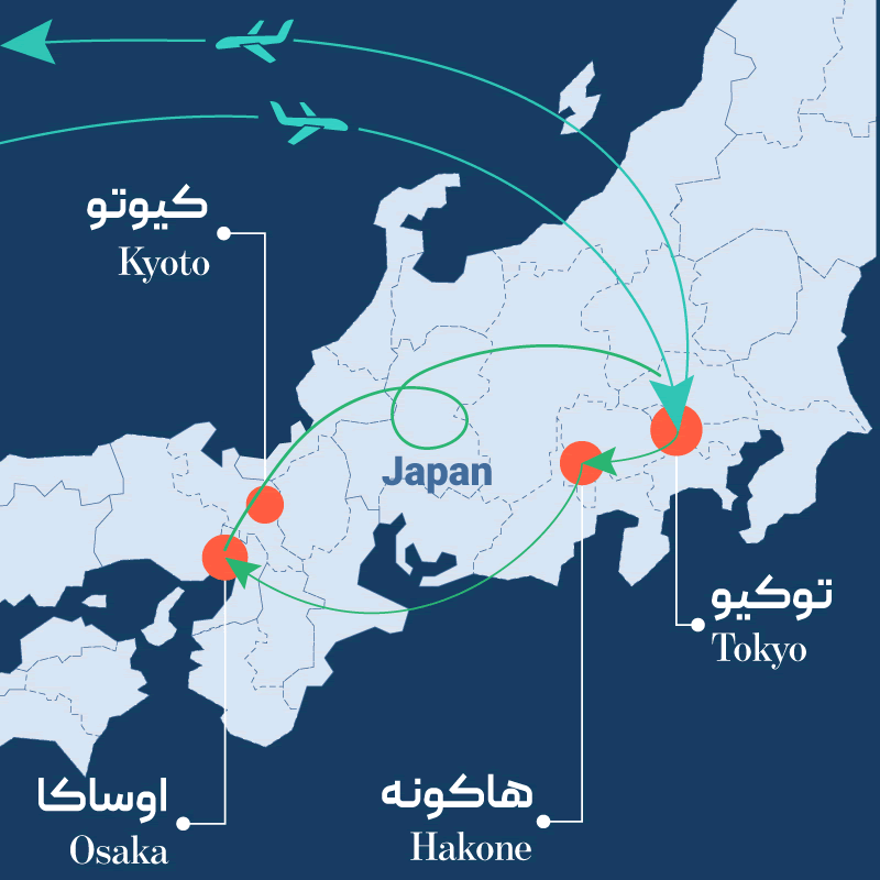 نقشه تور ژاپن
