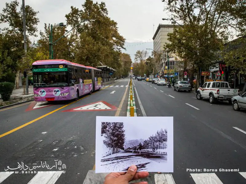 بلندترین خیابان خاورمیانه است در سال 1310 و اکنون.