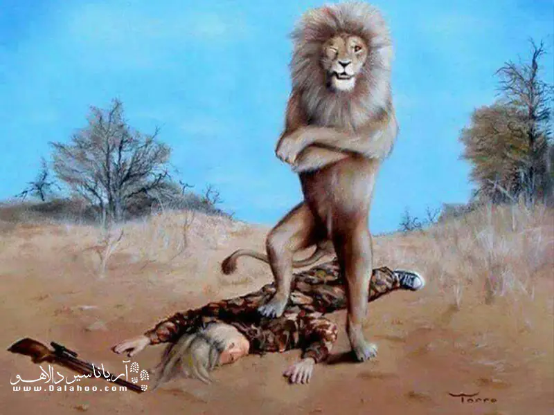 در دنیایی که جای حیوانات و انسان‌ها جا به جا می‌شد، شاید شیری این عکس را در شبکه اجتماعی‌اش می‌گذاشت!