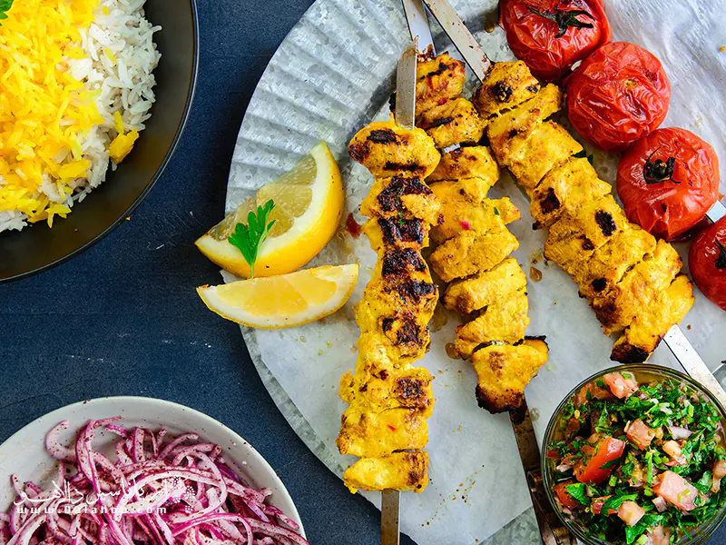 جوجه کباب، غذای لذیذ ایرانی.